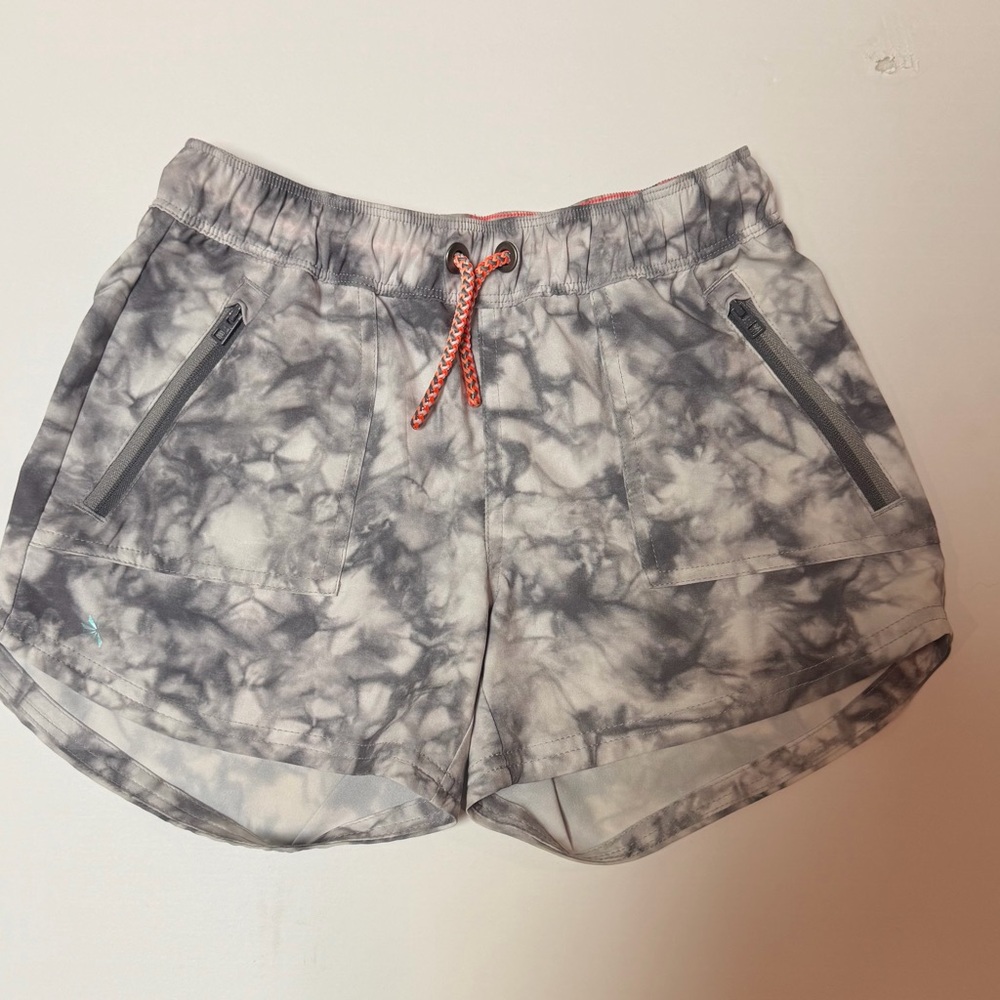 White & Gray marbled shorts by Athleta Girl